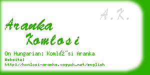 aranka komlosi business card