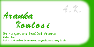 aranka komlosi business card